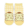 【小禮堂】三麗鷗 成人棉質短襪 22-24cm - 格紋坐姿款 Kitty 酷洛米 大耳狗(平輸品)