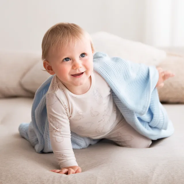 【奇哥官方旗艦】純棉洞洞毯 70x90cm(寶寶毯 嬰兒毯 四季毯 冷氣毯 涼被 小被被 蓋被 寶寶被毯)