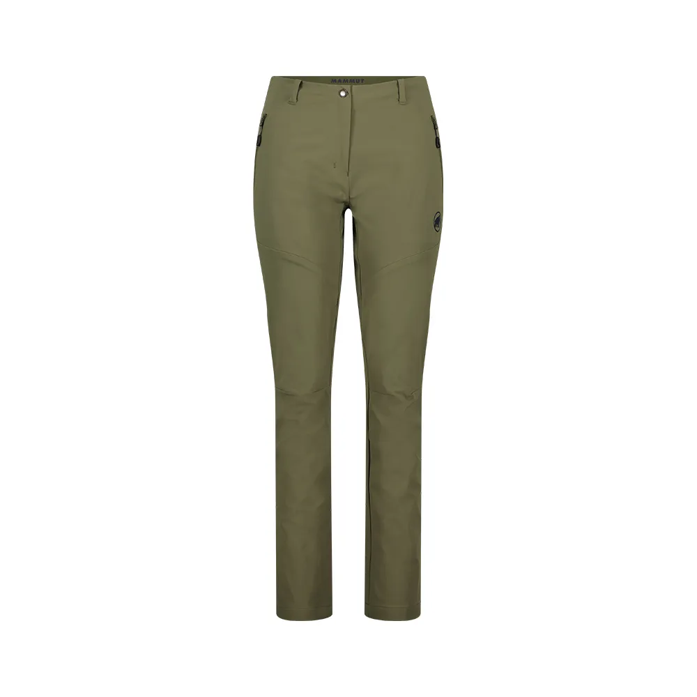 【Mammut 長毛象】Trekkers 3.0 SO Pants AF Women 健行防潑水長褲 綠鬣蜥 女款 #1021-00811