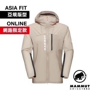 【Mammut 長毛象】Aenergy WB Hooded Jacket AF Men 極輕防風透氣越野外套 薩凡納褐/黑 男款 #1012-00700