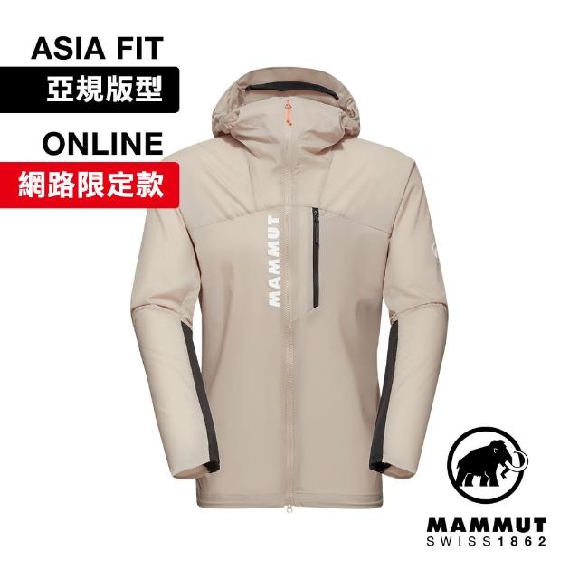 【Mammut 長毛象官方直營】Aenergy WB Hooded Jkt AF 極輕防風透氣越野外套 薩凡納褐/黑 男款 #1012-00700