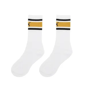 【PUMA】襪子 Fashion 長襪 中筒襪 白 黃 黑 條紋 休閒 穿搭 運動 白襪(BB1443-02)