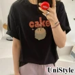 【UniStyle】圓領短袖T恤 韓版蛋糕印花上衣  女 UP1529(黑)