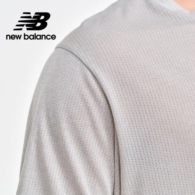 【NEW BALANCE】NB 涼感降溫透氣網眼布短袖上衣_男性_灰色_MT41253AG(美版 版型偏大)