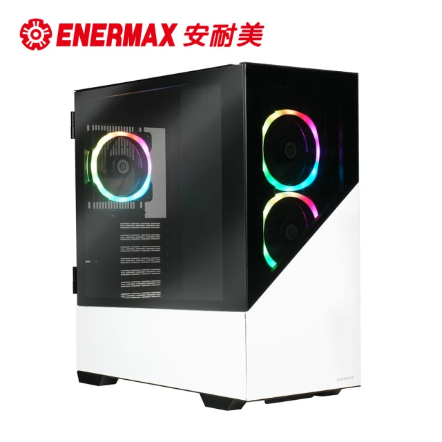 ENERMAX 安耐美 ENERMAXK8 鋼化玻璃 ATX ARGB 電腦機殼-白色 ECA-EK8-WW-ARGB