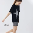 【Qiruo 奇若名品】春夏專櫃黑色寬鬆上衣3050A  時尚星星符號(星)