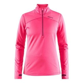 【CRAFT】女 Pin Half Zip 長袖拉鍊中層衣.排汗衣.運動上衣.立領衫(1905361-720785 桃紅)