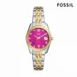 【FOSSIL 官方旗艦館】Scarlette系列 流金環刻日曆女錶 不鏽鋼錶帶指針手錶 32MM(多色可選)