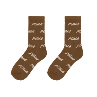 【PUMA】襪子 Fashion 棕 白 LOGO 踝襪 休閒襪 短襪 台灣製 單雙入(BB1260-07)