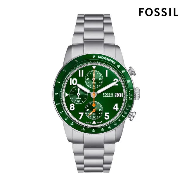 【FOSSIL 官方旗艦館】Sport Tourer系列 三眼計速造型指針手錶 不鏽鋼錶帶 42MM(多色可選)