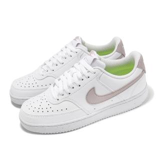 【NIKE 耐吉】休閒鞋 Court Vision Next Nature 女鞋 白 鉑紫 復古 皮革 運動鞋(DH3158-109)