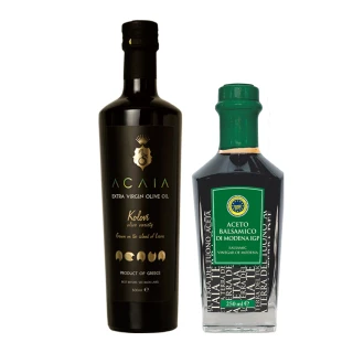 【Acaia】金獎 希臘特級初榨冷壓橄欖油500ml+義大利巴薩米克醋6年250ml