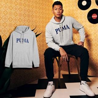 【PUMA】帽T Squad 男款 灰 藍 抽繩 毛圈布 大口袋 E.SO 瘦子 著用款 連帽上衣(681253-04)