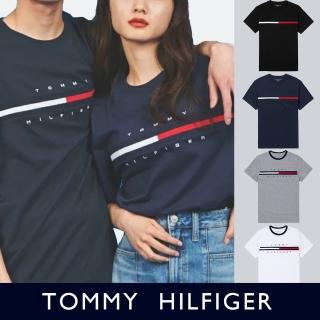 【Tommy Hilfiger】TOMMY 年度爆款LOGO圖案短袖T恤 上衣-多色組合(中性別Oversize穿搭/平輸品/短T)