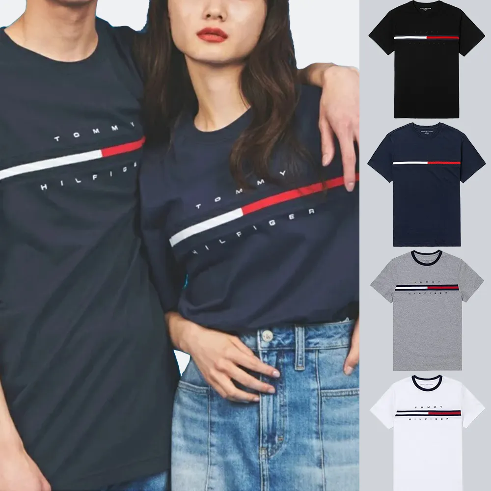 【Tommy Hilfiger】TOMMY 年度爆款LOGO圖案短袖T恤 上衣-多色組合(中性別Oversize穿搭/平輸品)