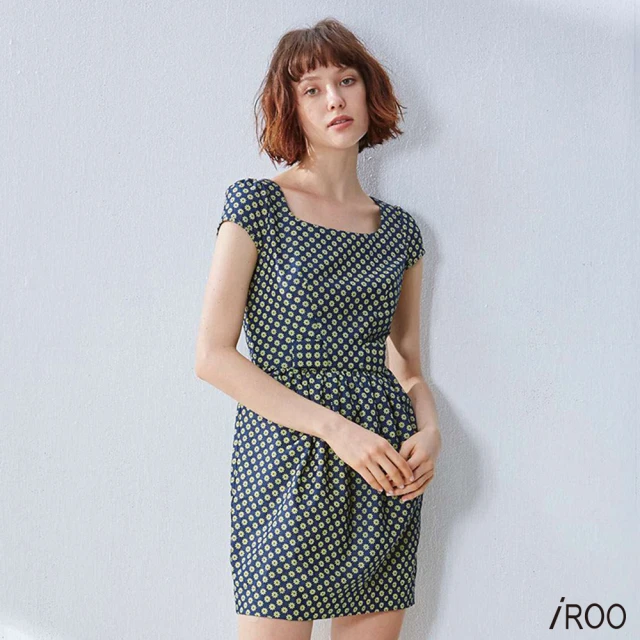iROO 緞面斜肩華麗洋裝好評推薦