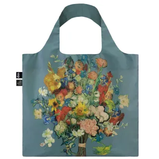 【LOQI】梵谷 花束藍(購物袋.環保袋.收納.春捲包)