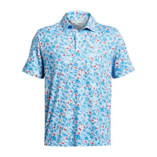 【UNDER ARMOUR】UA 男 Playoff 3.0 印花短POLO_1378677-109(藍色)