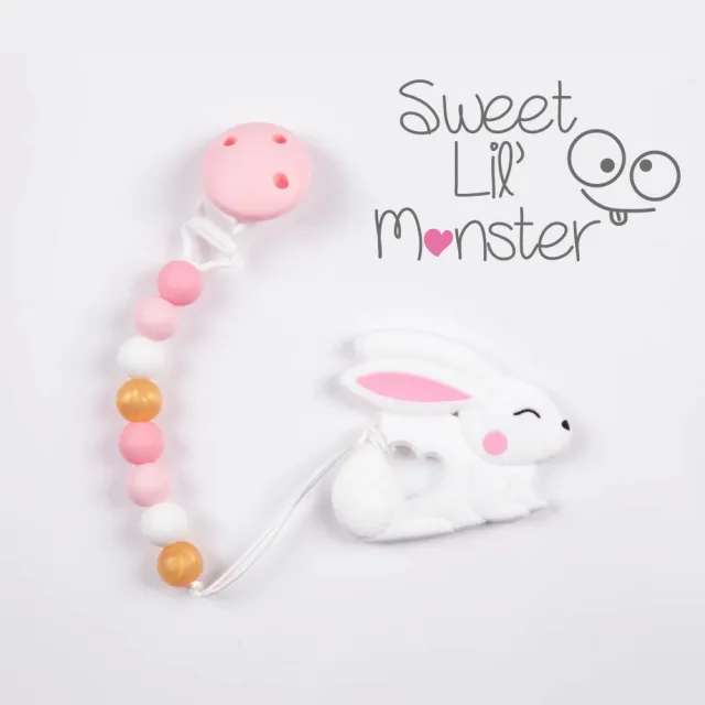 【Sweet Lil Monster】馬卡龍咬咬珠固齒器_奶嘴鍊(100%食用級矽膠)