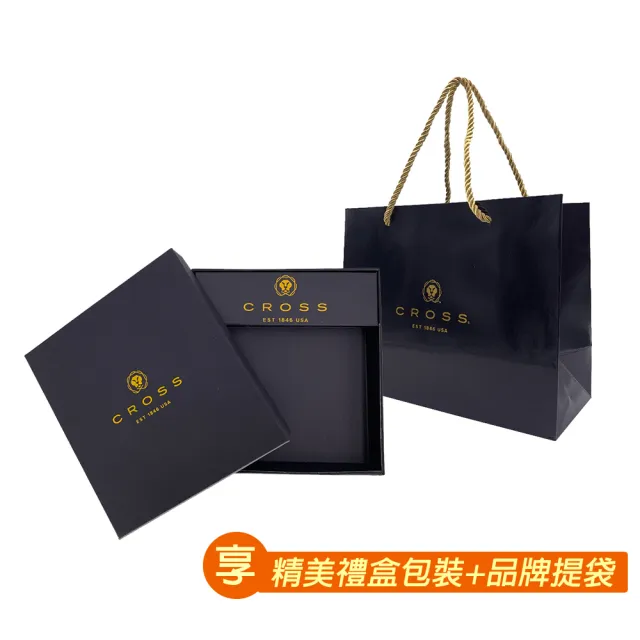 【CROSS】台灣總經銷 限量1折 頂級小牛皮十字紋拉鍊長夾 奧莉薇系列 全新專櫃展示品(黑色 贈禮盒提袋)