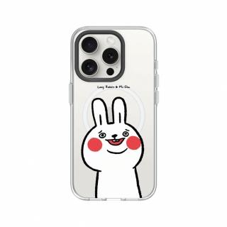【RHINOSHIELD 犀牛盾】iPhone 13系列 Clear MagSafe相容 磁吸透明手機殼/傻笑(懶散兔與啾先生)