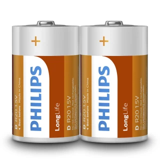【Philips 飛利浦】1號碳鋅電池(6顆)