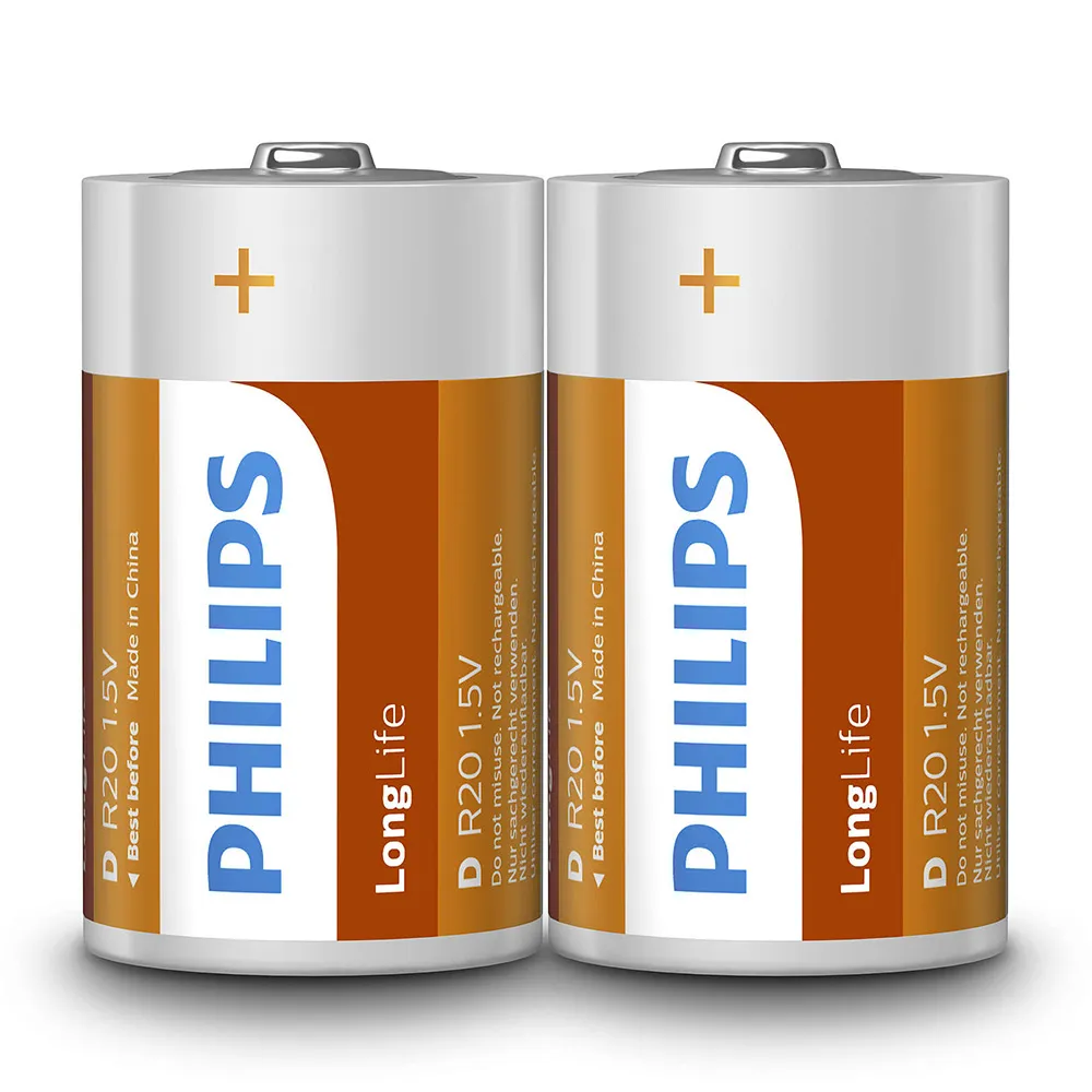 【Philips 飛利浦】1號碳鋅電池(6顆)