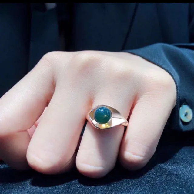 【勝弘珠寶】多明尼加藍珀樹葉戒指-8mm