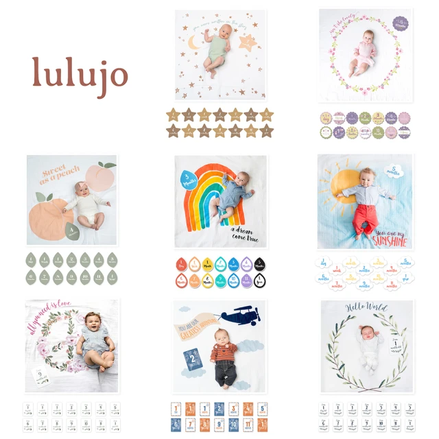 【lulujo】BABY FIRST YEART 寶寶成長包巾卡片禮盒組(多款可選)