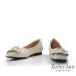 【Keeley Ann】漆皮C字低跟包鞋(米白色435568132)