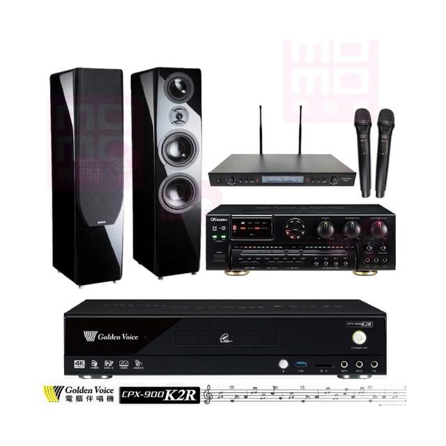 【金嗓】CPX-900 K2R+AK-7+SR-889PRO+KTF P-889 鋼烤版 黑(4TB點歌機+擴大機+無線麥克風+卡拉OK喇叭)