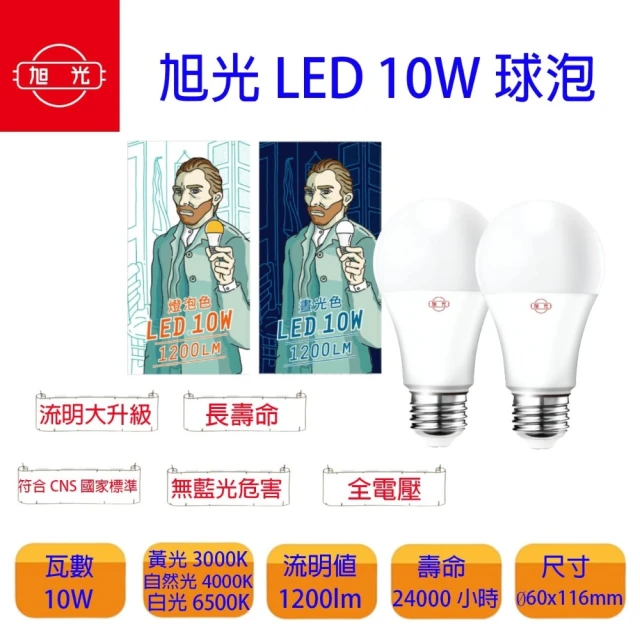 旭光 10W 高光效 LED 球燈泡(一組10入)