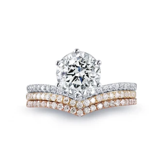 【King Star】GIA 50分 Dcolor VS2 18K金 鑽石戒指 三色金設計 百變女王(二克拉視覺效果)