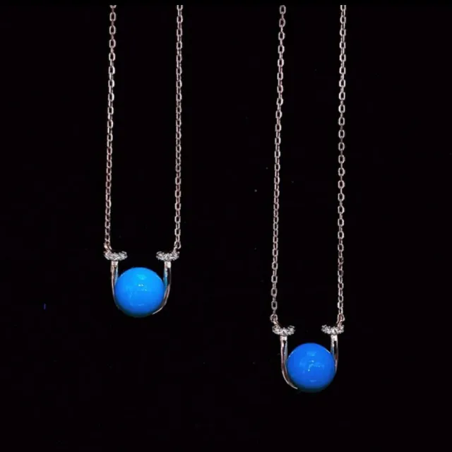 【勝弘珠寶】多明尼加藍珀U型項鍊-8mm