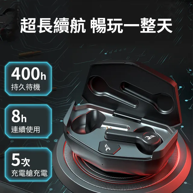 【SOMIC碩美科】GX501 60ms低延遲5.0真無線耳機 無線充電版(電競耳機 麥克風 無線充電)