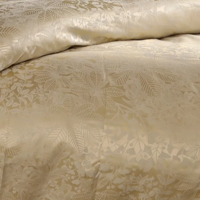 【Corpo Bedding】蠶絲棉色織緹花被套枕套4件組-葉語繽紛(蠶絲被套)