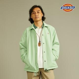 【Dickies】男款靜逸綠防潑水梭織材質立領教練外套｜DK012262F92