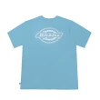 【Dickies】男女款晴空藍純棉前後品牌Logo印花短袖T恤｜DK011799E65