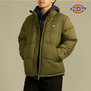 【Dickies】男款軍綠色胸前Logo織標調節式領口外套｜DK012502MGR