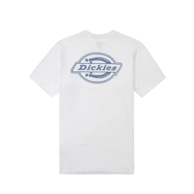 【Dickies】男女款白色純棉前後品牌Logo印花短袖T恤｜DK011799C4D