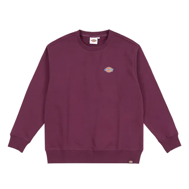 【Dickies】女款葡萄紫純棉經典三色Logo大學T｜DK011036C95