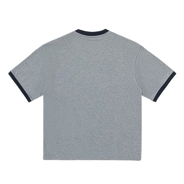 【Dickies】男女款羽灰色純棉胸前圖案印花撞色短袖T恤｜DK012307CQ8