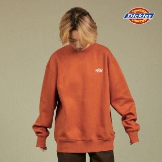 【Dickies】男款孟買褐內抓絨胸前品牌刺繡Logo休閒大學T｜DK012292C05