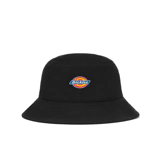 【Dickies】男女款黑色純棉經典三色Logo漁夫帽｜DK012240BLK(帽子)