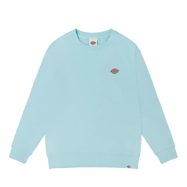 【Dickies】女款冰藍色純棉經典三色Logo大學T｜DK011036D69