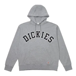 【Dickies】男款羽灰色純棉胸前刺繡Logo圖案寬鬆連帽大學T｜DK012299CQ8