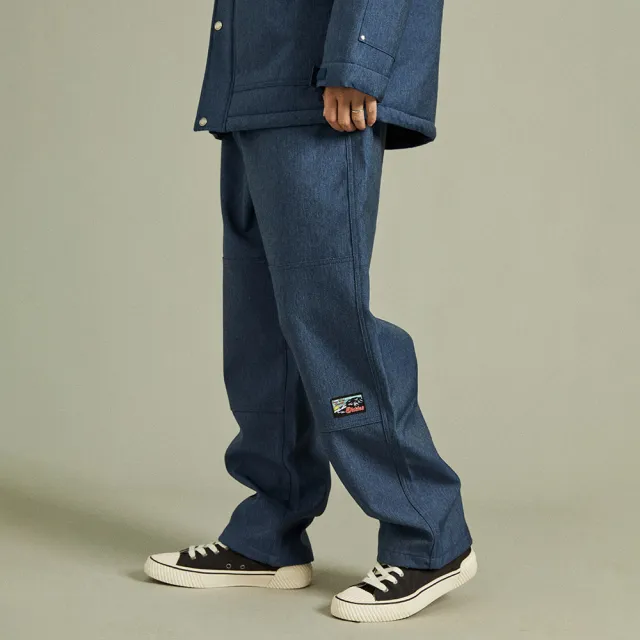 【Dickies】男款靛藍色抓絨可調節式褲腳休閒直筒長褲｜DK012281C74