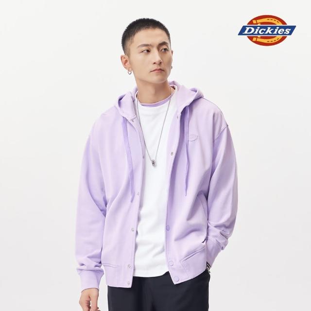 【Dickies】男款薔薇紫純棉刺繡Logo水洗效果連帽外套｜DK011599E61