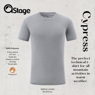 【AStage】Cypress T-Shirt 透氣快乾短袖排汗衣 男 鐵灰(銀離子機能運動上衣)