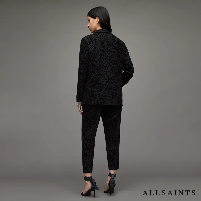 【ALLSAINTS】LAILA LEO 低調豹紋羊毛西裝長褲 WT052X(舒適版型)